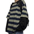 thumbnail image 1 of Tangduner Women's Harajuku Oversized Striped T-Shirt Long Sleeve Crew Neck Casual Couple(Green, Small), 1 of 5