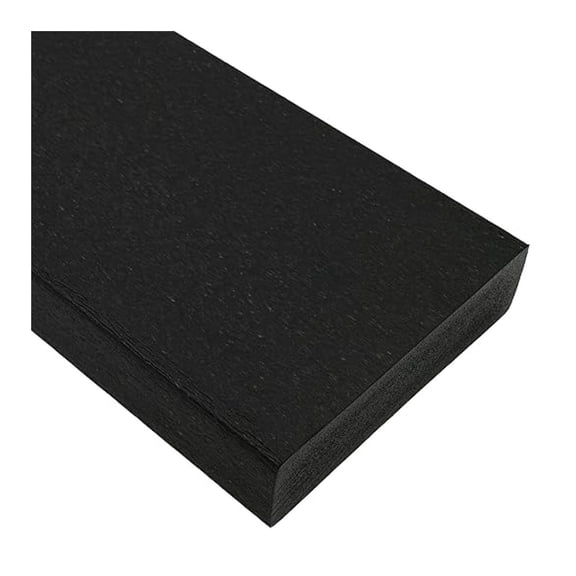Tangent Lumber - Black, 1x6 (0.75" x 5.5"), 72" Length - HDPE Plastic Board for Outdoor Furniture and More