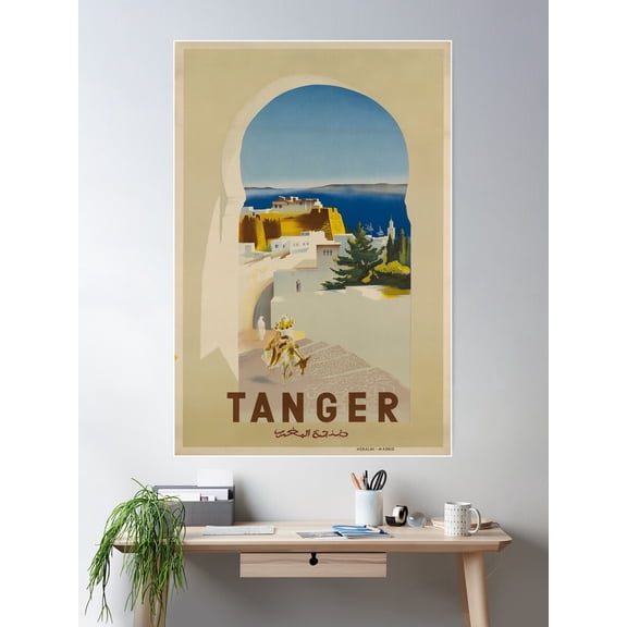 Tanger Vintage Travel Poster Poster Wall Art, Modern Wall Decor For Living Room Bedroom, 16x24 UNFRAMED