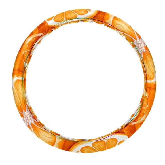 Tangerine 14.5 Inch Printing PVC Leather Steering Wheel Covers Auto Accessories, Car Wheel Cover