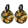 thumbnail image 1 of Tangerine 2pcs PU Leather Round Bag Tags Suitcase Handbag Tags with Privacy Cover and Name ID Tag for Travel Luggage, Handbags, Backpacks, School Bags, 1 of 6