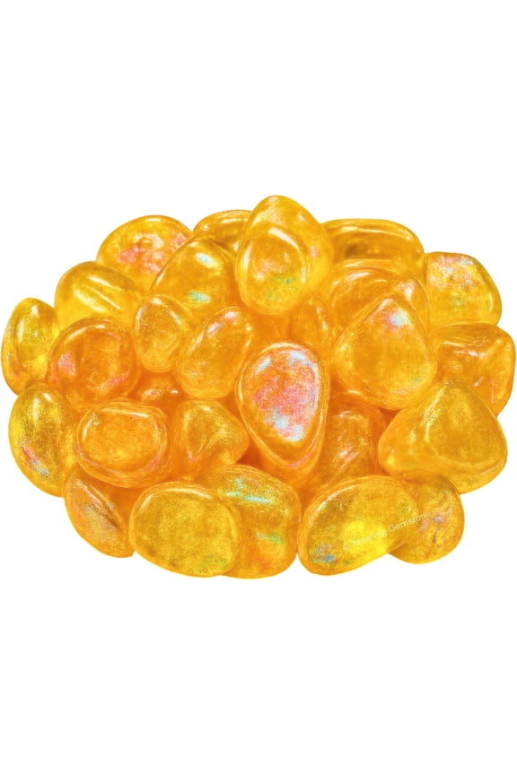 Tangerine Aura Quartz Crystals and Healing Stones Tumbled - 1000+ Carats