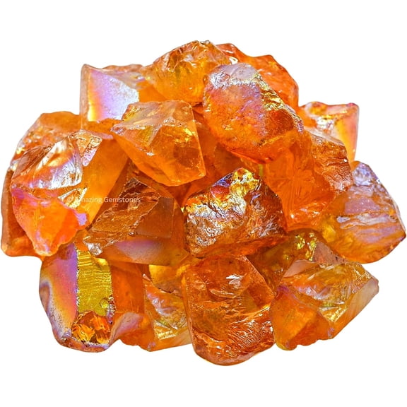 Tangerine Aura Quartz Raw Crystals and Healing Stones (1 lb)