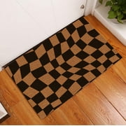 Tangerine Checkered Door mat Retro Checked Mat Groovy Mat Trippy Rug Door mat Housewarming Gift Funny Door Mat Housewarming Gift Indoor Outdoor Doormat Bathroom Doormat 18x30 Inches