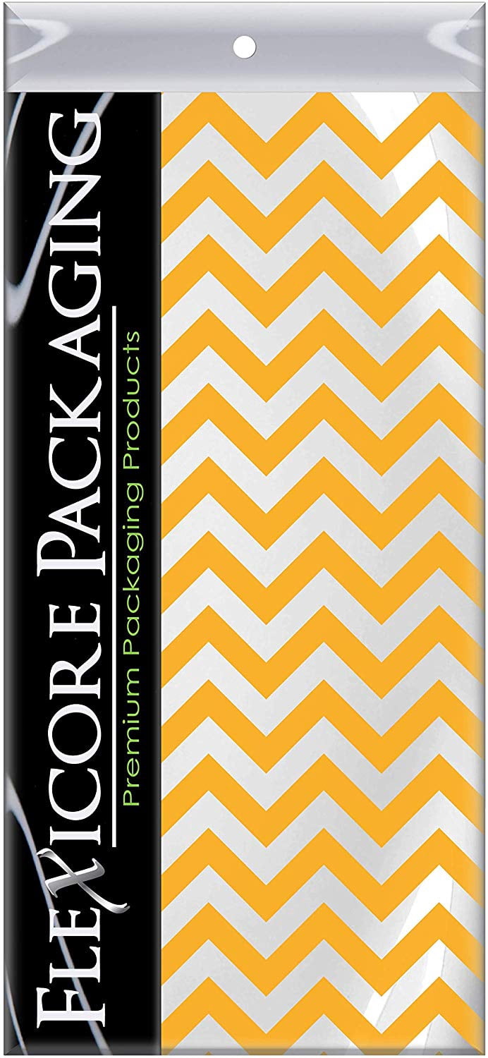 Tangerine Chevron Tissue Paper, 15"x20", 10 ct