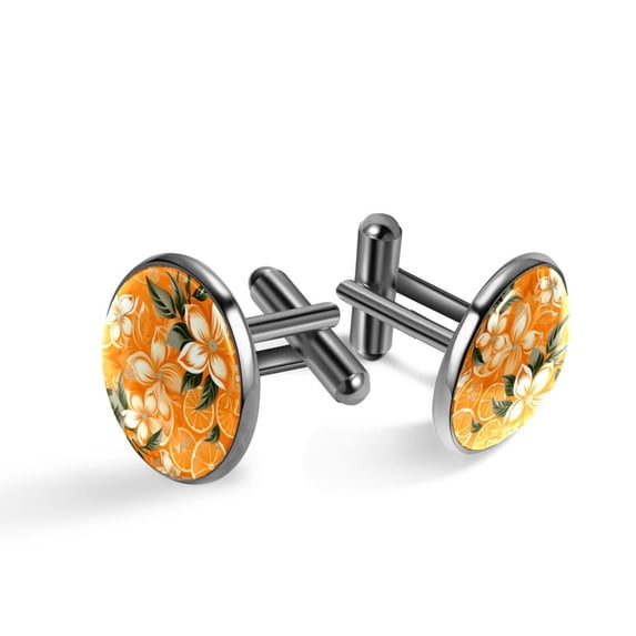 Tangerine Classic Stainless Steel Mens Cufflink Set for Shirt Cufflinks and Shirt Clips, Suitable for Formal Wear, Made of High-Quality Stainless Steel