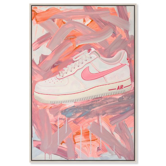 Tangerine Dash Nike Canvas Trend Sport Wall Art by Notoriart, Silver Frame, 24" x 36"