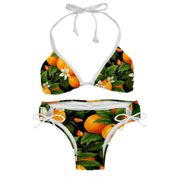 Tangerine Detachable Sponge Adjustable Strap Bikini Set 2-Pack for Various Scenes