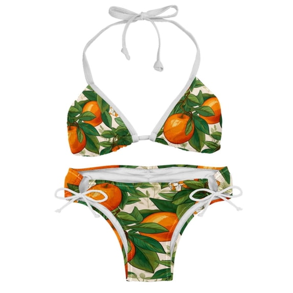 Tangerine Detachable Sponge Adjustable Strap Bikini Set Two-Pack Swim Suit Swimsuits Bikini