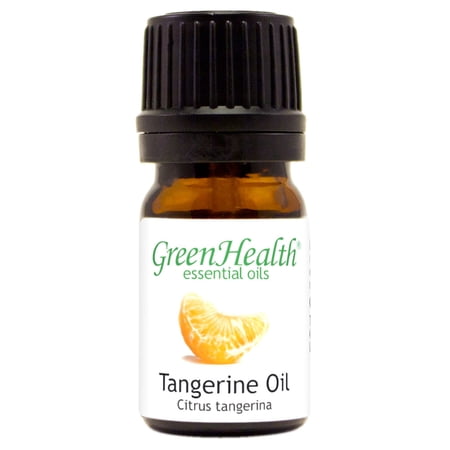 Tangerine Essential Oil - 1/6 fl oz (5 ml) Glass Bottle w/ Euro Dropper - 100% Pure Essential Oil by GreenHealth