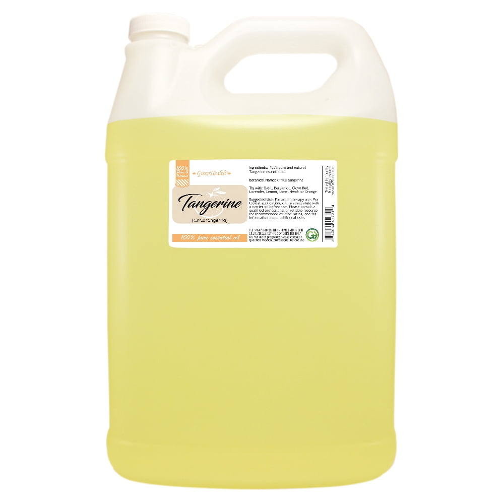 GreenHealth Tangerine Essential Oil 128 fl oz (1 Gallon) Plastic Jug with Cap