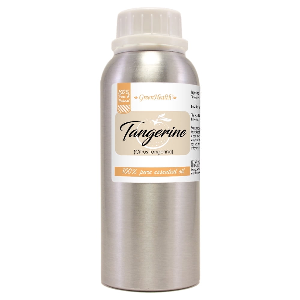 GreenHealth Tangerine Essential Oil – 8 fl oz (237 mL) – 100% Pure & Undiluted – Aluminum Bottle with Locking Cap – Premium Citrus Oil for Diffuser, Candle Making, Soap, Aromatherapy & DIY