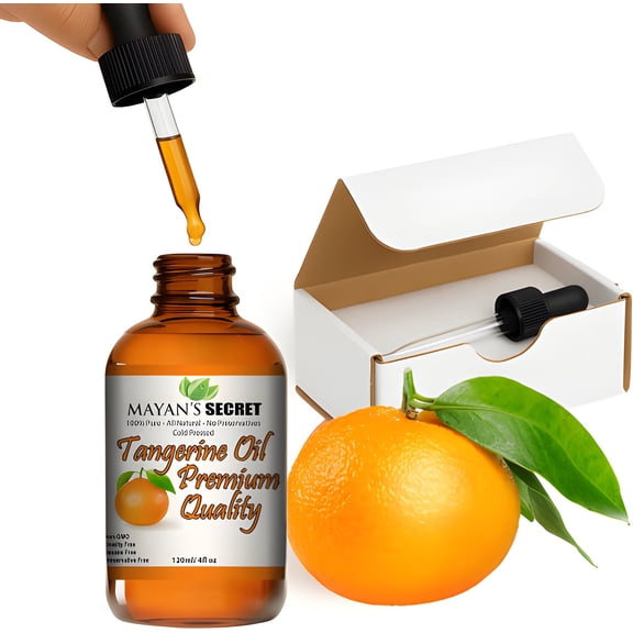 Mayans Secret Tangerine Oil 4 fl oz Cold Pressed Pure Undiluted Citrus Oil for Aromatherapy Diffuser Skin and Hair Non GMO