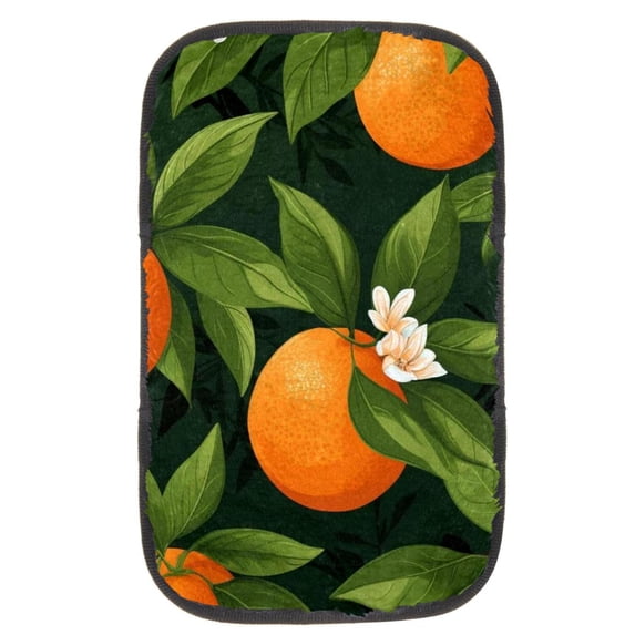 Tangerine Furry Printed Armrest Cover 12.5x8.2 Inch Soft Comfortable Car Armrest Mat Accessories