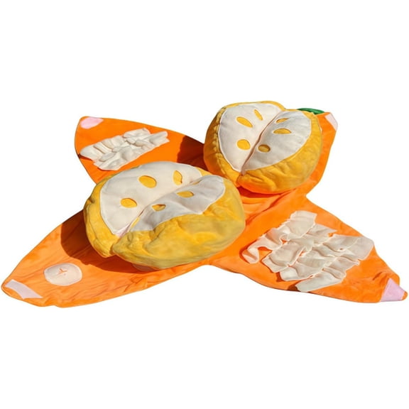Tangerine Interactive Dog Toy Squeaky Plush Hide and Seek Pet Toy with Crinkle Paper
