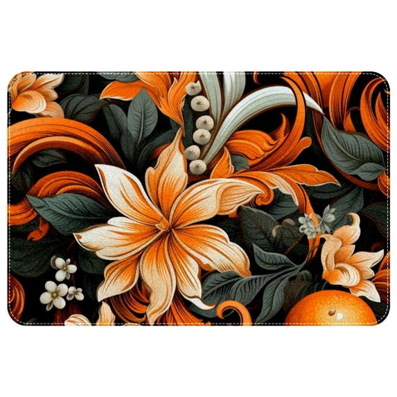 Tangerine Machine Washable Non-Slip Polyester Door Rugs Office Rug Indoor Rug