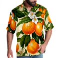 thumbnail image 1 of Tangerine Men's Poplin Casual Printed Button Down Short Sleeve Summer Beach Shirts Unisex, 1 of 6