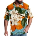 thumbnail image 1 of Tangerine Men's Short Sleeve Beach Shirts, Casual Poplin Button Down Shirt, Summer Casual Printed Unisex Shirts, 1 of 6