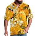 thumbnail image 1 of Tangerine Men's Short Sleeve Poplin Shirt, Casual Printed Beach Button Down Summer Unisex Shirts, 1 of 6
