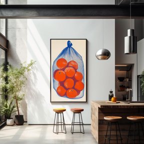 Tangerine Mesh Fruit Vintage Orange Tangerine Poster Unframed Paper Print