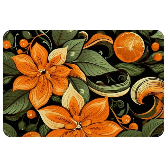 Tangerine Non-Slip Polyester Outdoor Carpet Bath Rug Door Mat - Machine Washable