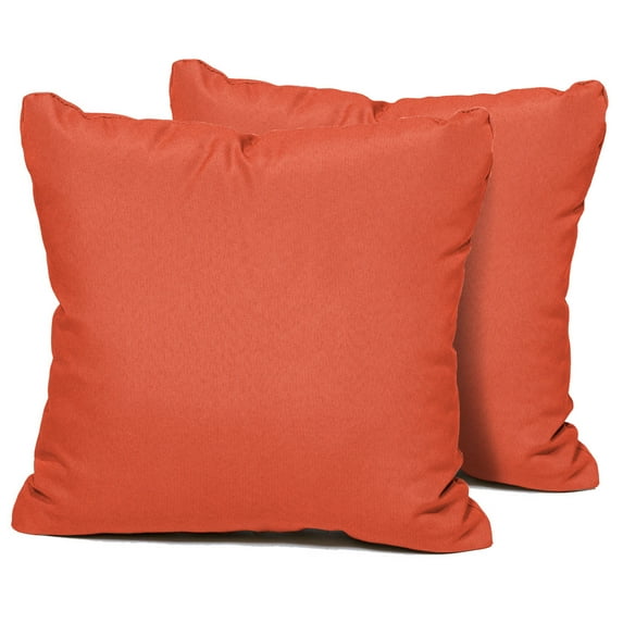 Tangerine Outdoor Throw Pillows Square Set of 2
