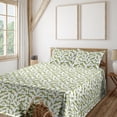 thumbnail image 1 of Ambesonne Tangerine Fitted & Flat Sheet with Shams 4 Pcs Set, Clementines Mandarin Art, King, White Earth Yellow, 1 of 5