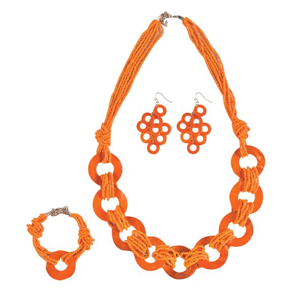 Tangerine Shell Necklace Set