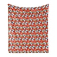 thumbnail image 1 of Tangerine Soft Flannel Fleece Throw Blanket, Abstract Pattern with Sliced and Whole Citrus Fruit with Butterflies, Cozy Plush for Indoor and Outdoor Use, 60" x 80", Multicolor, by Ambesonne, 1 of 5