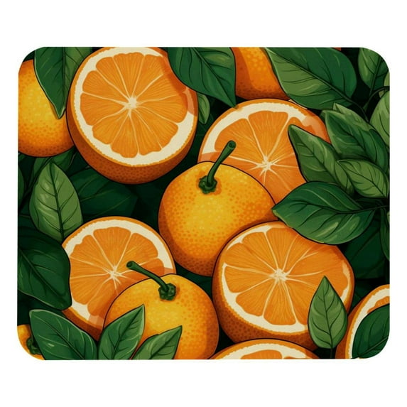 Tangerine Square Desk Mat, 8.3x9.8 Inch, Non-Slip Rubber Bottom, Printed, Suitable for Office and Gaming - Gaming Mousepad and Mouse Pad