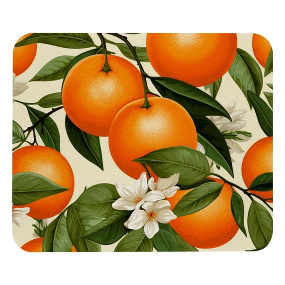 Tangerine Square Non-Slip Rubber Bottom Printed Desk Mat Mouse Mat Gaming Mousepad Desk Pad - 8.3x9.8 Inch, Suitable for Office and Gaming
