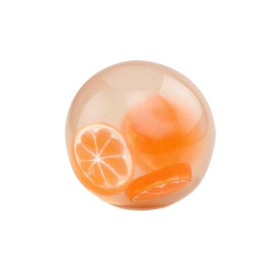 Tangerine Squishy Ball Toy with Fruit Slice Design, 2.36 Inch, Orange, for Relaxation