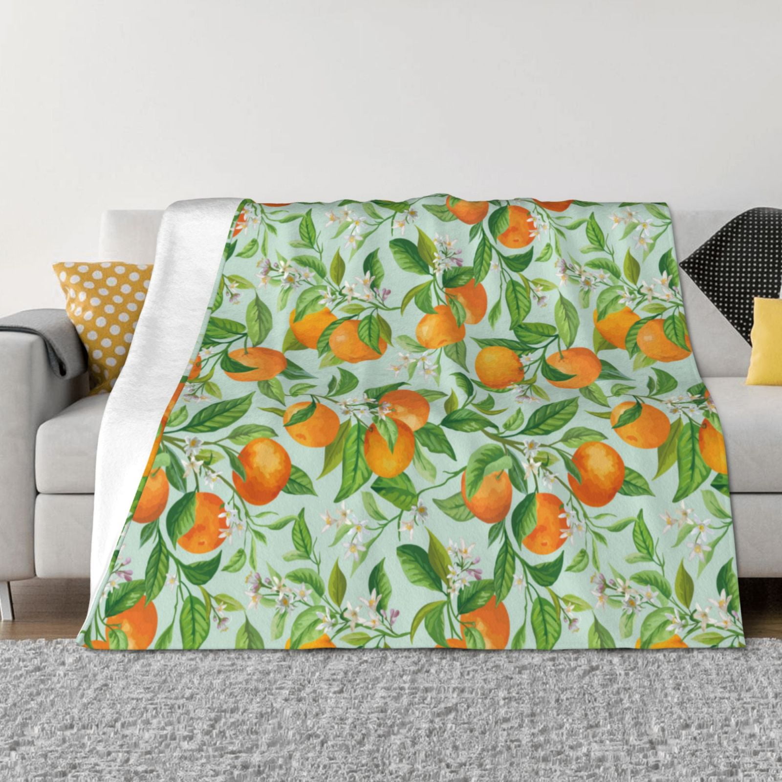 Tangerine Throw Blanket for Couch Soft Fuzzy Comfy Warm Throw Blanket Lightweight Cozy Plush Flannel Blanket Throws for Sofa Bed All Season Use Walmart