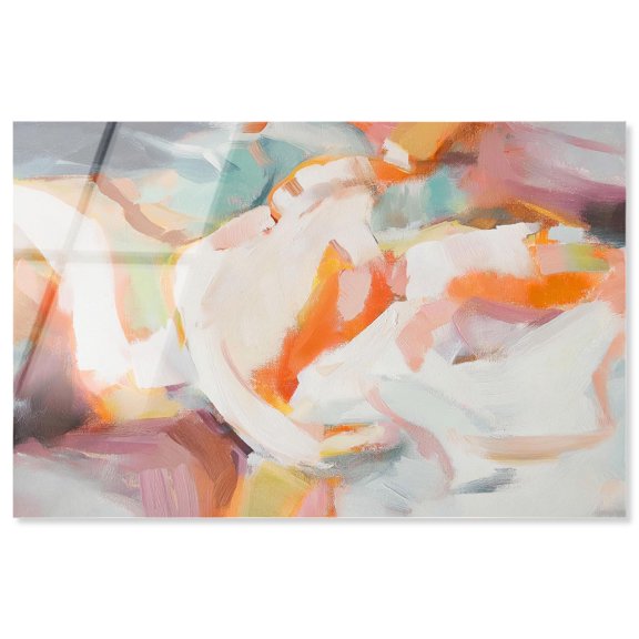 Tangerine Tide I Acrylic Print Abstract Wall Art by Art Remedy, Ready to Hang, 45 x 30