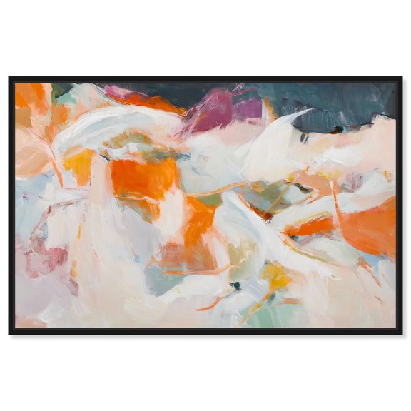 Tangerine Tide II Canvas Print Abstract Wall Art by Art Remedy, Black Frame, 36 x 24