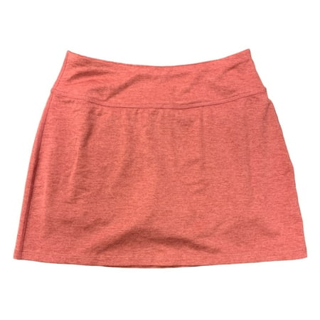 Tangerine Women's Extra Soft Active Zip Pocket Stretch Skort (Coral Heather, Small)