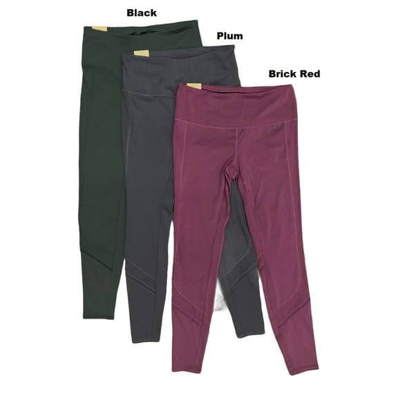 Tangerine Women's High Waist Tummy Control Active Rib Trim Legging