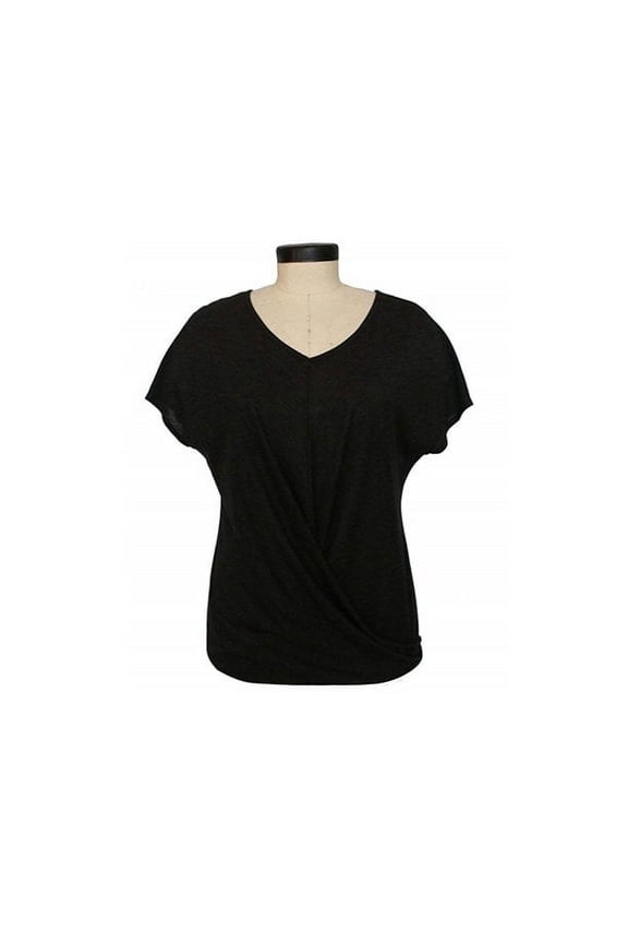 Womens Heather Black Twisted Front Top XL