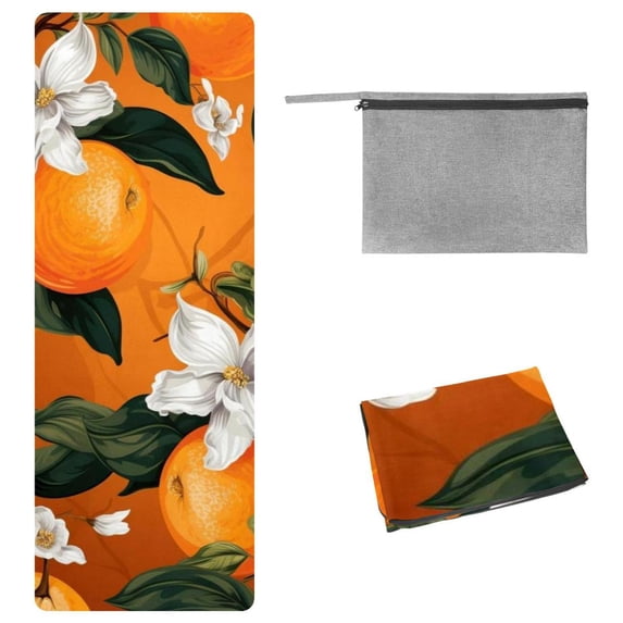 Tangerine Yoga Blanket with Storage Bag | 72.8"x26.8" | Ideal for Yoga, Pilates, Fitness | Yoga Mat Towel, Yoga Blanket, Yoga Towels Included