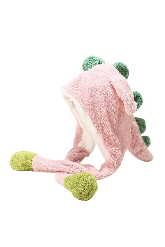 Animal Dinosaur Hat With Moving Ears Jumping Up Beating Funny Cap For Women Girl Dress Up Christmas Party Holiday Hat Bureau Hat
