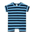 thumbnail image 1 of Tanghaowl Baby Bodysuit Summer Outfit Short Sleeve Striped Romper For Boys And Girls Thin & Comfortable For 100 Days Crawling Outfit Baby Boys Clothes 12-18 Months, 1 of 2