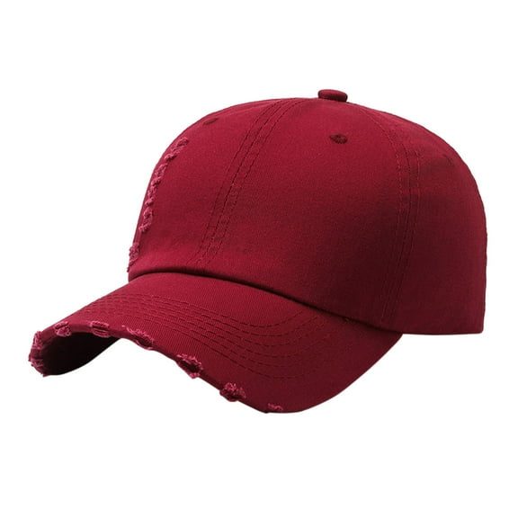 Tanghaowl Baseball Cap Women Couple's Fashion Hole Casual Cap Washed Old Hat Sun Protective Soft Top Smooth Plate Baseball Cap Softball