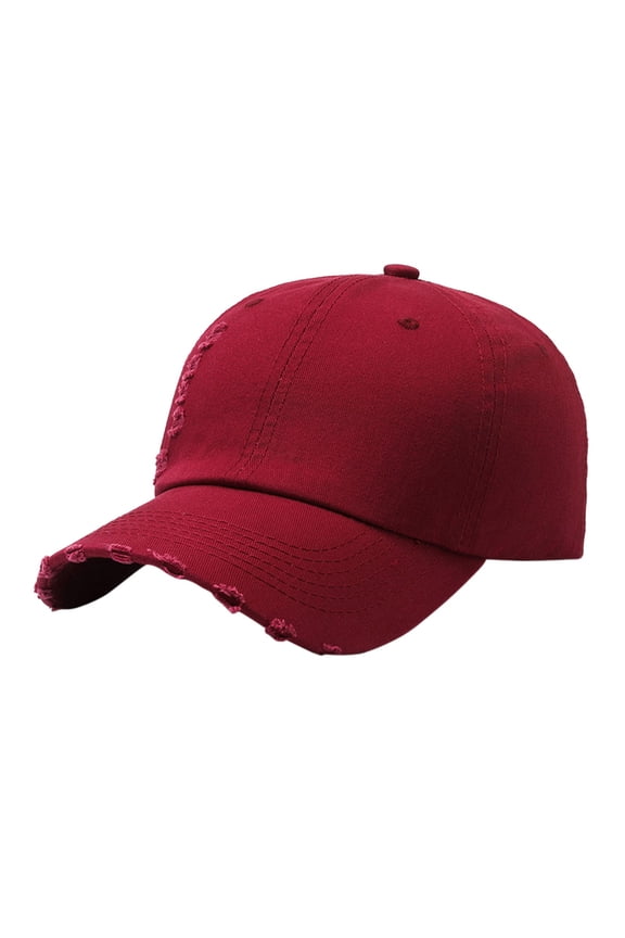 Baseball Cap Women Couple's Fashion Hole Casual Cap Washed Old Hat Sun Protective Soft Top Smooth Plate Baseball Cap Softball