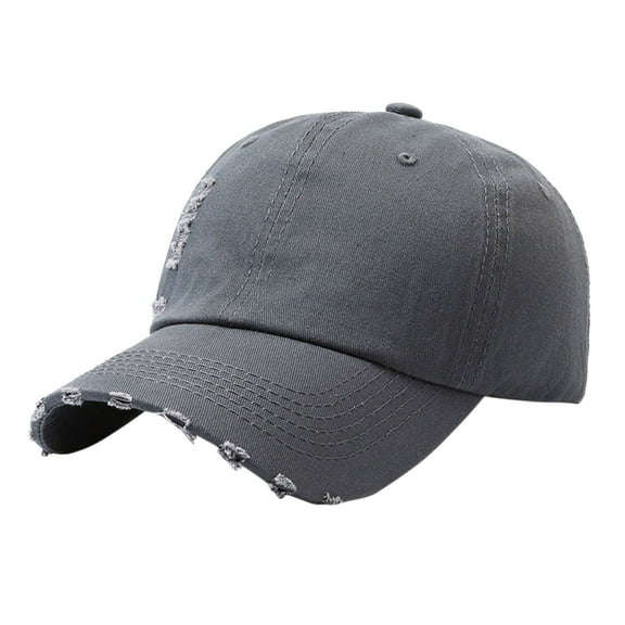 Tanghaowl Baseball Cap Women Couple's Fashion Hole Casual Cap Washed Old Hat Sun Protective Soft Top Smooth Plate Baseball Cap Softball