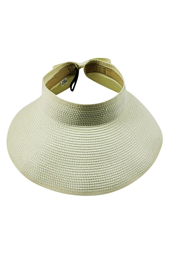 Baseball Cap Women Women's Summer Foldable Straw Sun Visor w/Cute Bowtie Hat Baseball Caps Men Adjustable