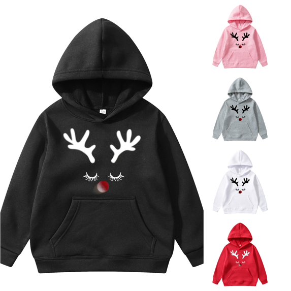 Tanghaowl Boys Sweatshirts Boys Long Sleeve Crewneck Print Sweatshirt Soft Lined Thermal Pullover Top for Kids Winter Holiday Casual Wear Black 5-6 Years