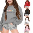 thumbnail image 1 of Tanghaowl Boys Sweatshirts Kid Girls Autumn Winter Letter Printed Round Neck Long Sleeved Sweatshirt with Soft Warm Material Grey 11-12 Years, 1 of 6