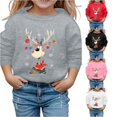 thumbnail image 1 of Tanghaowl Boys Sweatshirts Print Girls Long Sleeve Crewneck Sweatshirt Casual Pullover Top for Holiday Season Christmas Theme Grey 3-4 Years, 1 of 4