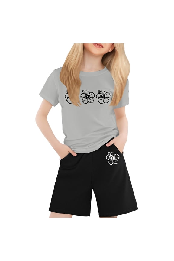 Children's Printed Round Neck Short Sleeved T Shirt For Boys And Girls New Born Clothes for Girls