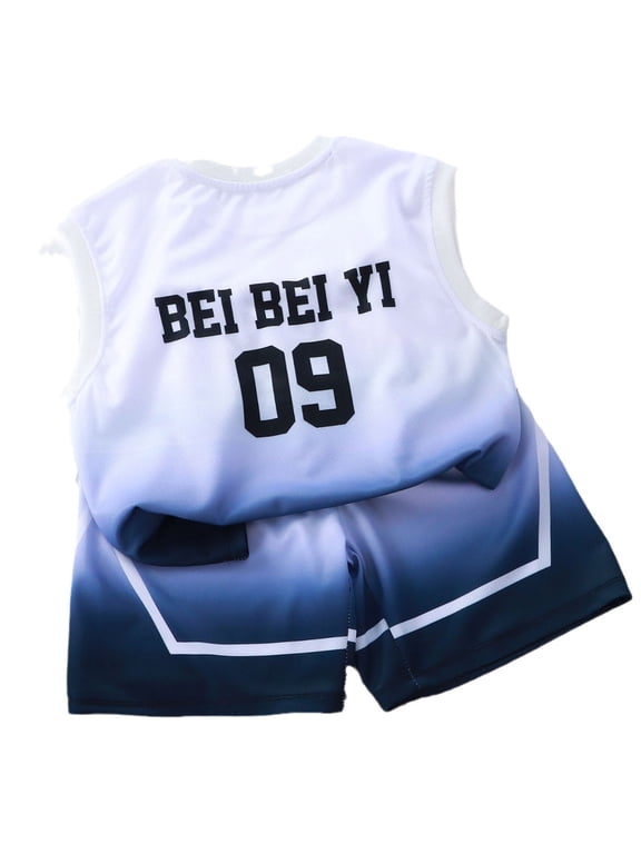 Children's Sports Suit Boys Short Sleeve Suit Baby Basketball Suit Sleeveless Summer Fall Outfits for Boys 4t